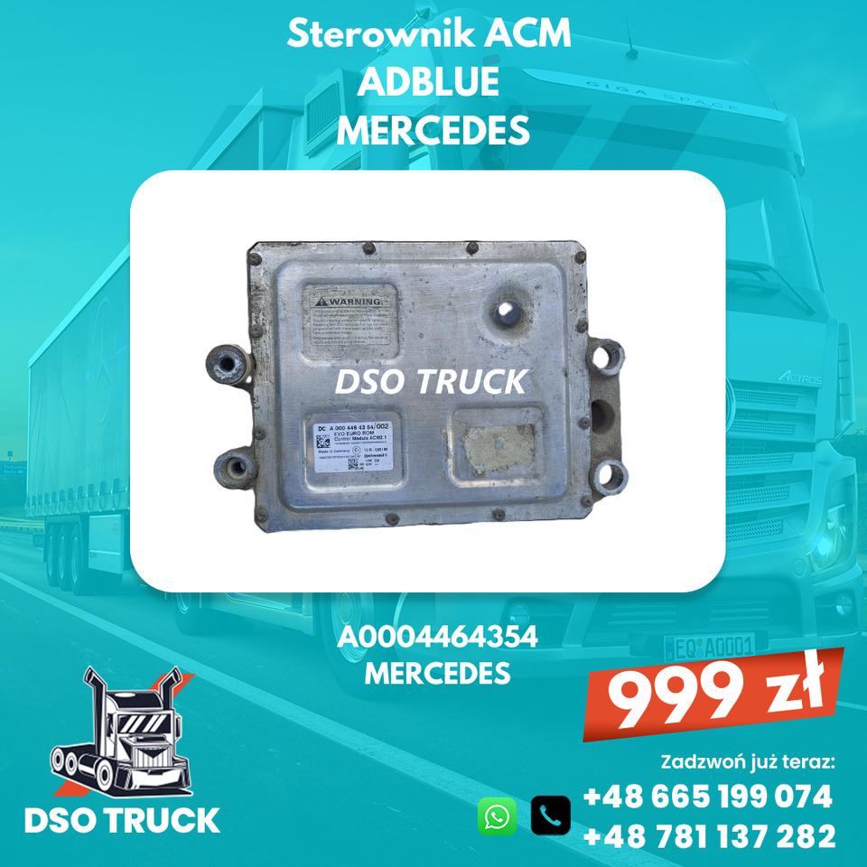 A0004464354 Sterownik ACM adblue Mercedes MP ACTROS AXOR ATEGO - Piezas de recambio: foto 1 A0004464354 Sterownik ACM adblue Mercedes MP ACTROS AXOR ATEGO - Piezas de recambio: foto 1