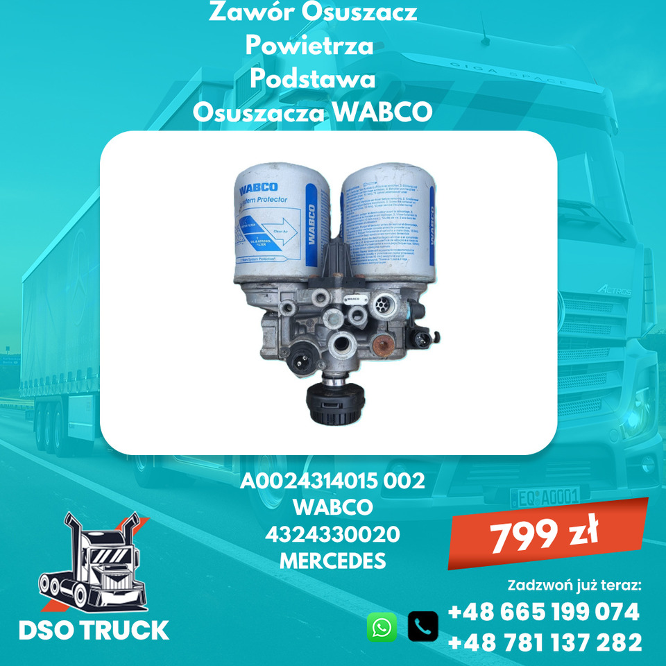 Zawor Osuszacz Powietrza Podstawa Osuszacza WABCO 4324330020 Mercedes Mercedes - Piezas de recambio: foto 1 Zawor Osuszacz Powietrza Podstawa Osuszacza WABCO 4324330020 Mercedes Mercedes - Piezas de recambio: foto 1