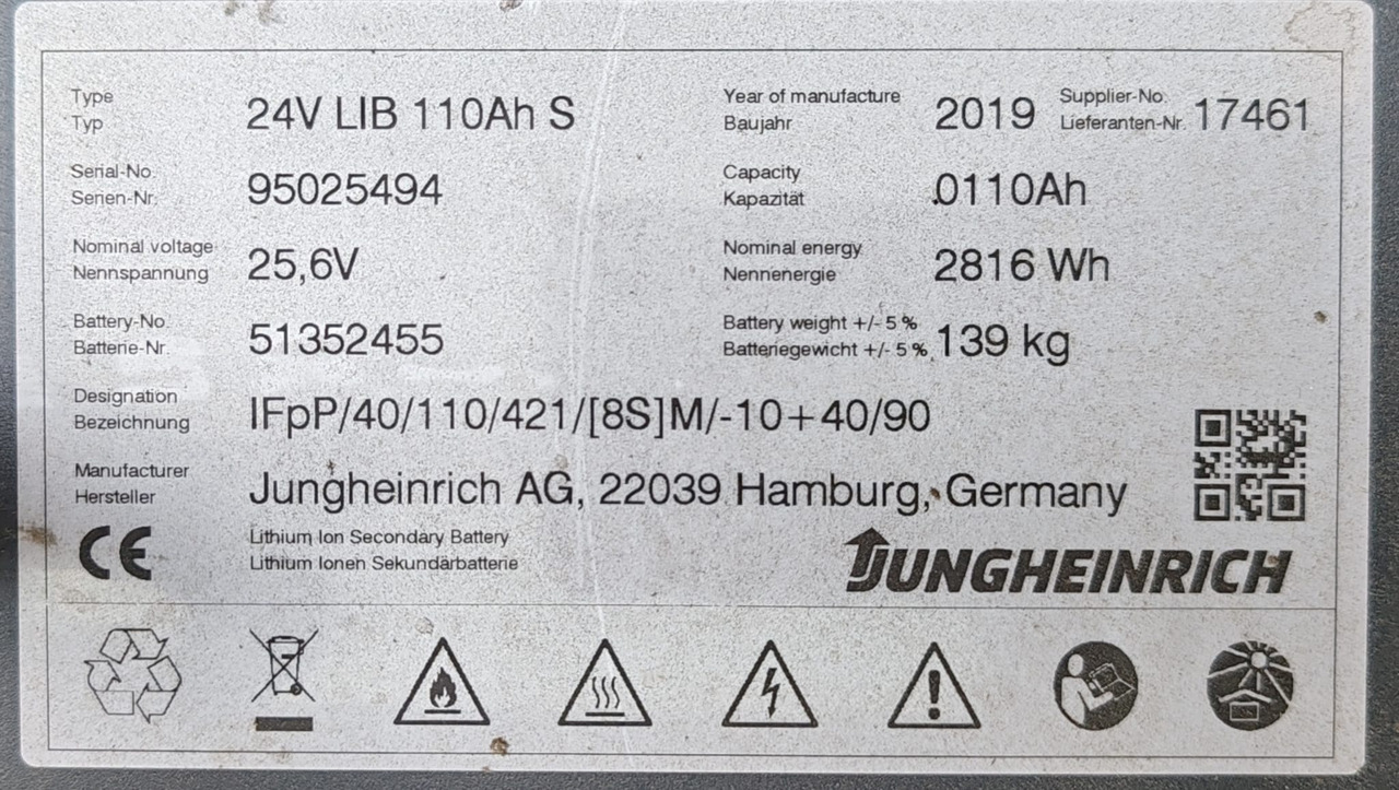 Apilador Jungheinrich EJC 110 Li-ion 2.7m/ 2019y/ 3150mh: foto 11