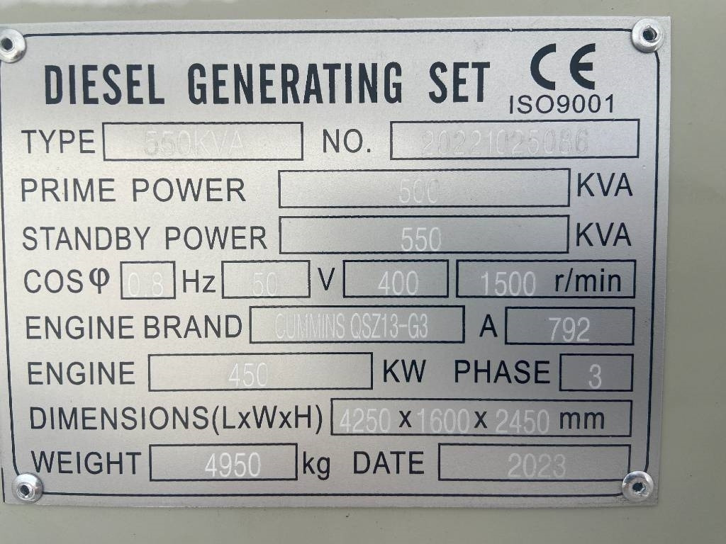 Cummins QSZ13-G13 - 550 kVA Generator - DPX-19846 - Generador industriale: foto 4 Cummins QSZ13-G13 - 550 kVA Generator - DPX-19846 - Generador industriale: foto 4