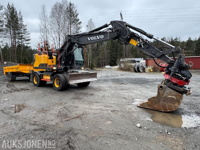 Excavadora 2016 Volvo EW160E hjulgraver med henger / rototilt / skuffe: foto 7