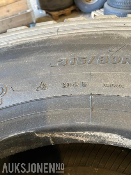 4 stk Bridgestone M-DRIVE 315/80/22,5 lastebildekk - Camión: foto 3 4 stk Bridgestone M-DRIVE 315/80/22,5 lastebildekk - Camión: foto 3