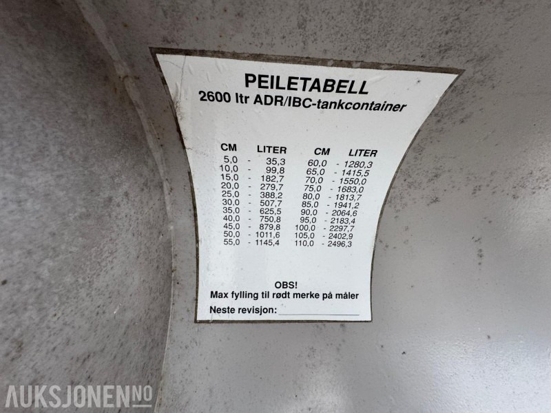 Equipo de construcción Dieseltank 2600 liter med pumpe: foto 12 Equipo de construcción Dieseltank 2600 liter med pumpe: foto 12