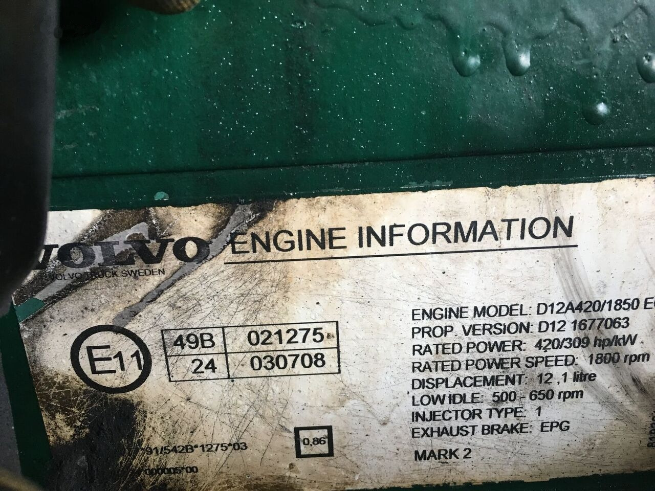 Volvo D12A420/1850 EC96 Volvo FH, FL, A-Series, B - Motor para Autobús: foto 1 Volvo D12A420/1850 EC96 Volvo FH, FL, A-Series, B - Motor para Autobús: foto 1