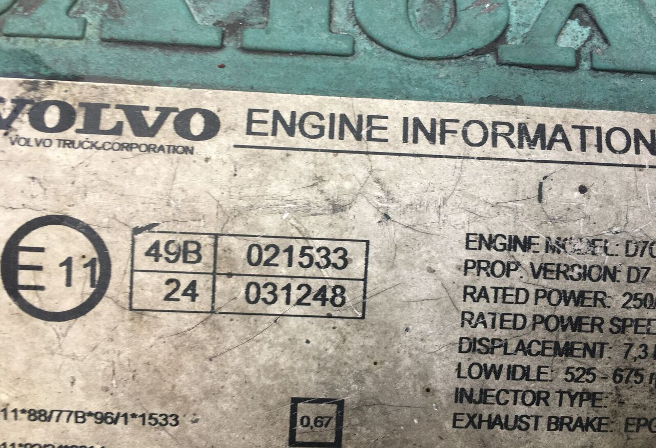 Volvo D7C250 Volvo FM - Motor para Camión: foto 1 Volvo D7C250 Volvo FM - Motor para Camión: foto 1