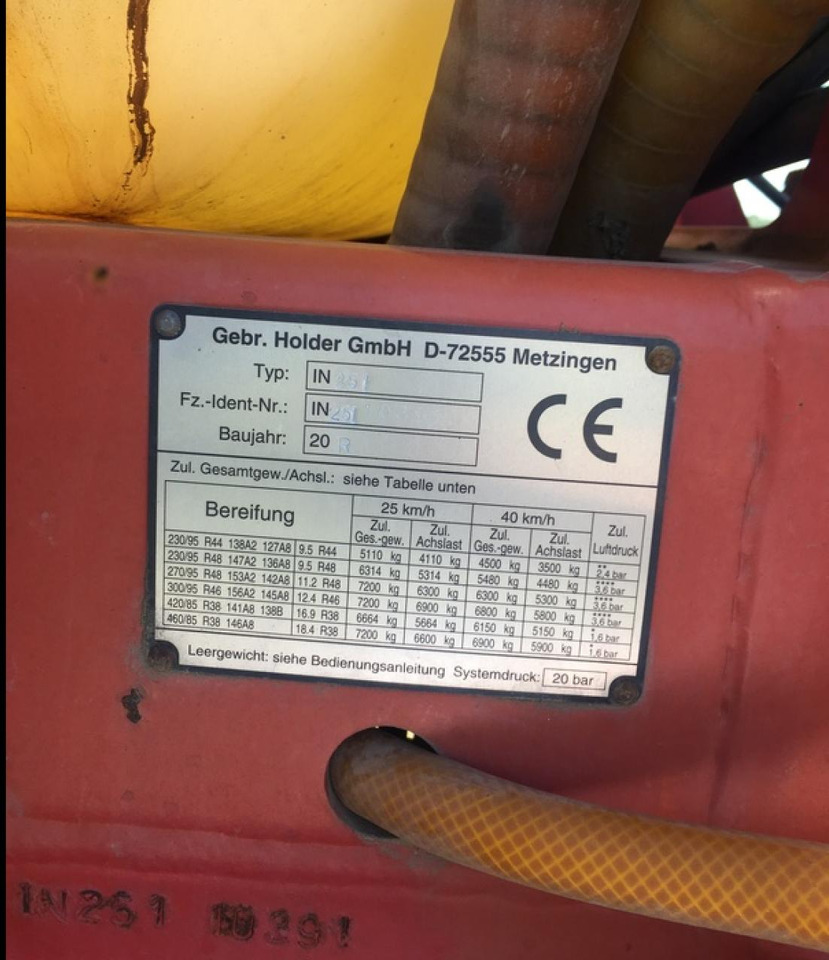 Holder IN250 2700L FASSBASTLER - Pulverizador arrastrado: foto 1 Holder IN250 2700L FASSBASTLER - Pulverizador arrastrado: foto 1
