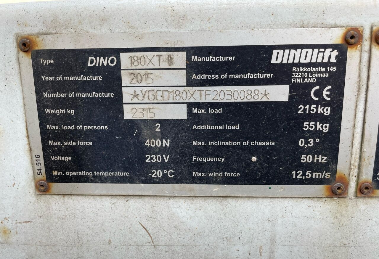 Dino 180XT II - Plataforma articulada: foto 4 Dino 180XT II - Plataforma articulada: foto 4