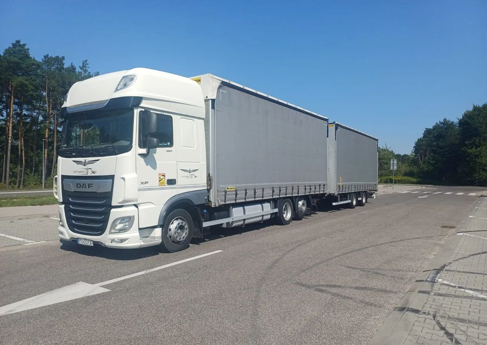 Camión lona DAF XF 480 SUPER SPACE CAB / ZESTAW TANDEM PRZEJAZDOWY 120 M3 / SSC / ACC /EURO 6: foto 6