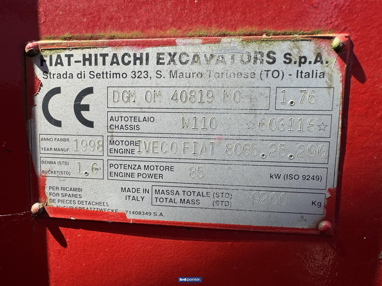 Fiat-Hitachi W110 - Cargadora de ruedas: foto 4 Fiat-Hitachi W110 - Cargadora de ruedas: foto 4