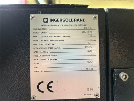 Ingersoll Rand ML5.5 Air compressor - Maquinaria de alimentación: foto 4 Ingersoll Rand ML5.5 Air compressor - Maquinaria de alimentación: foto 4