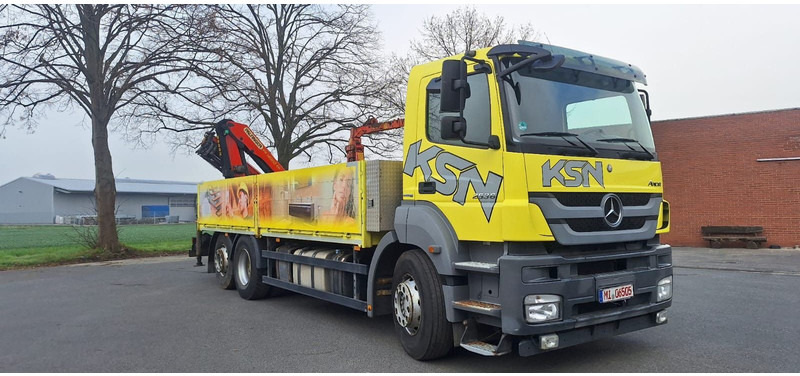 Mercedes-Benz 2636 Axor 3-Achser 6x2 mit Kran PK14002+Funk - Camión caja abierta, Camión grúa: foto 1 Mercedes-Benz 2636 Axor 3-Achser 6x2 mit Kran PK14002+Funk - Camión caja abierta, Camión grúa: foto 1
