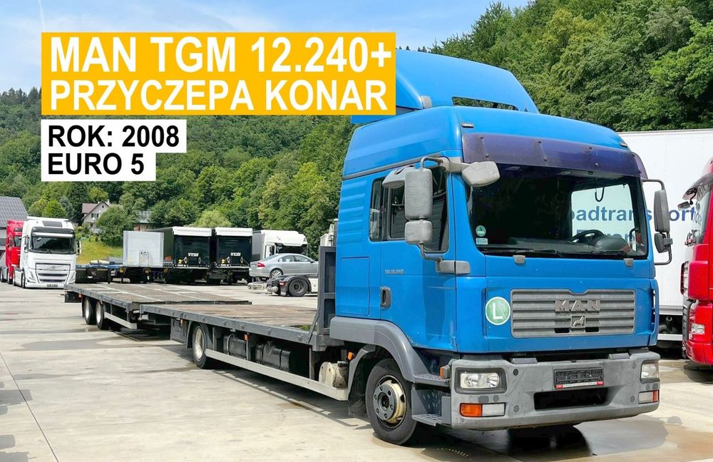 MAN TGM 12.240 // 2008 Rok // Euro 5 // + Przyczepa Konar 2 osie // 7.7+7.7 // - Camión caja abierta: foto 1 MAN TGM 12.240 // 2008 Rok // Euro 5 // + Przyczepa Konar 2 osie // 7.7+7.7 // - Camión caja abierta: foto 1