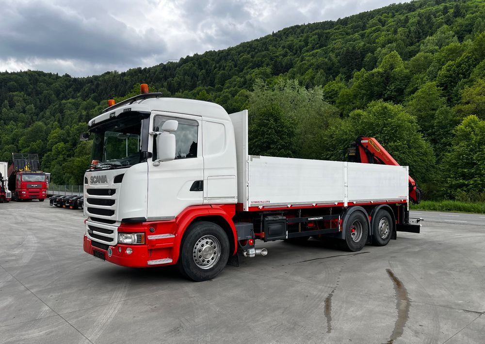 Scania G450 // 6x2// Skrzynia 6.40x2.49 // HDS Palfinger // Oś skrętna podnoszona // - Camión caja abierta, Camión grúa: foto 2 Scania G450 // 6x2// Skrzynia 6.40x2.49 // HDS Palfinger // Oś skrętna podnoszona // - Camión caja abierta, Camión grúa: foto 2