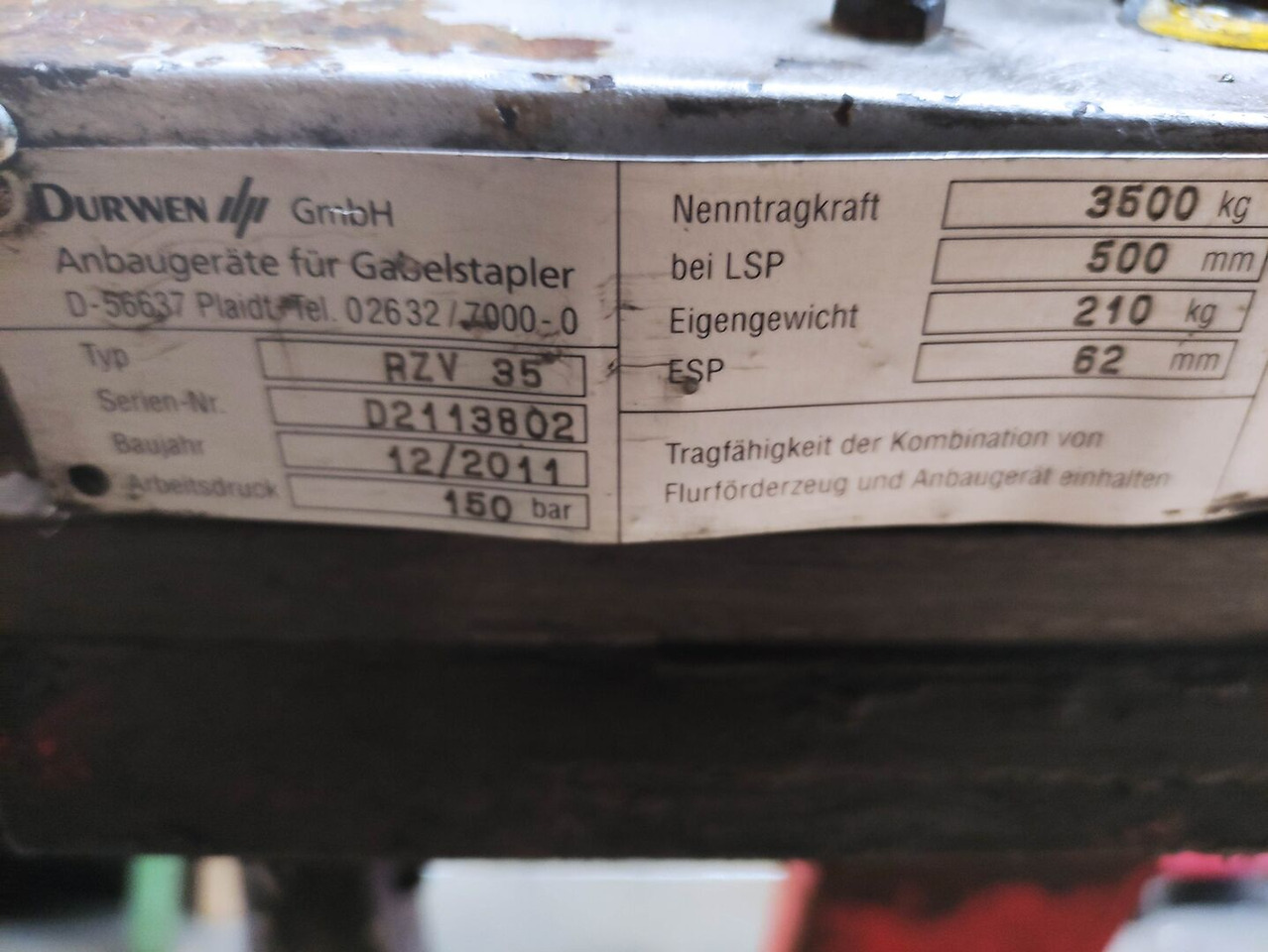 Durwen RZV 35-S - Implemento para Equipo de manutención: foto 5 Durwen RZV 35-S - Implemento para Equipo de manutención: foto 5