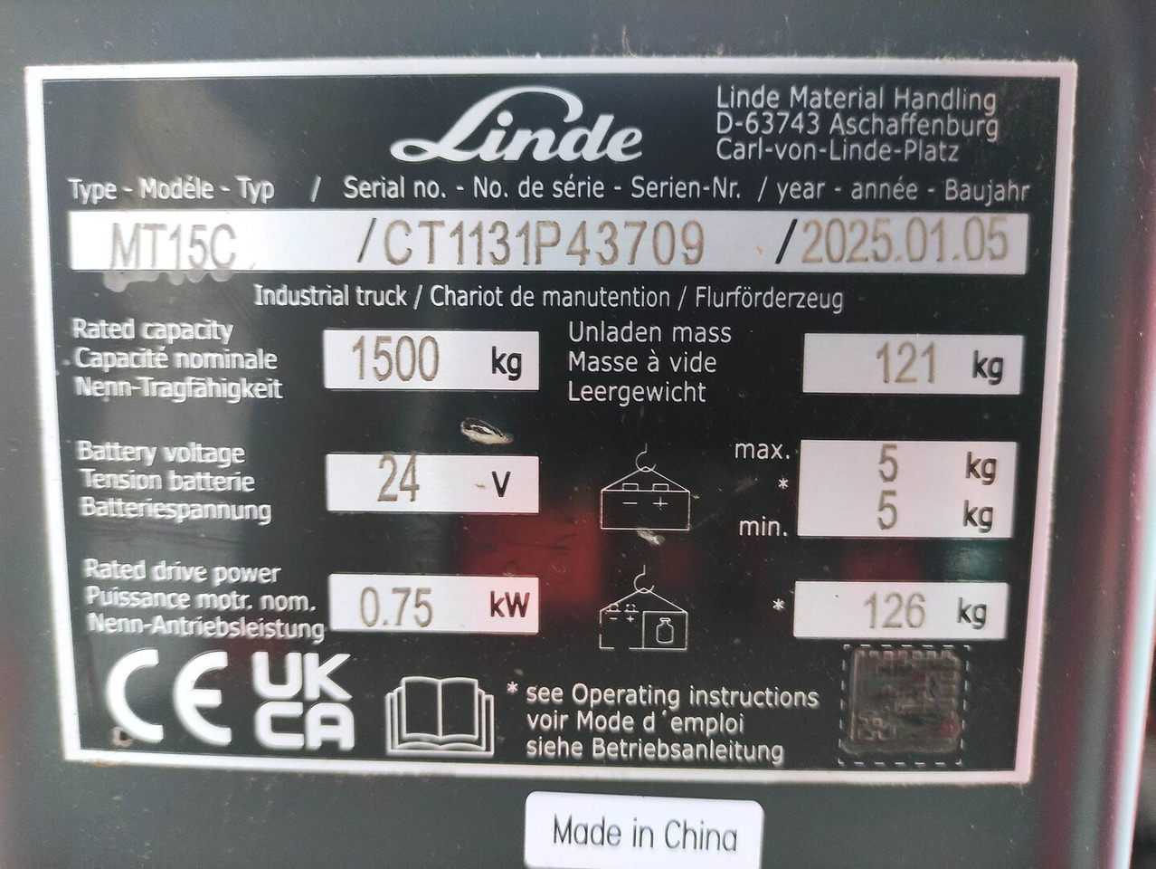 Linde MT15C - Transpaleta: foto 5 Linde MT15C - Transpaleta: foto 5