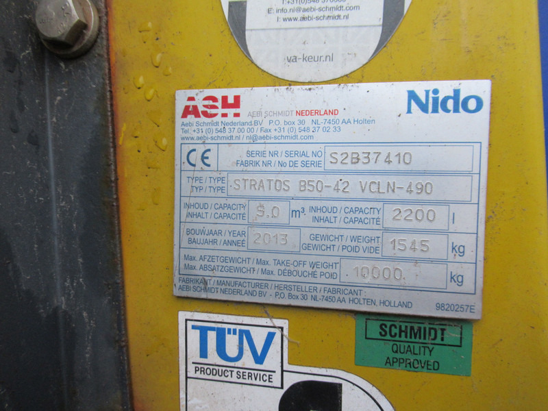 NIDO STRATOS B50-42 VCLN-490 5M3 + 2.200L HYDRO Salzstreuer Saltspreader Zoutstrooier - Esparcidor de sal: foto 5 NIDO STRATOS B50-42 VCLN-490 5M3 + 2.200L HYDRO Salzstreuer Saltspreader Zoutstrooier - Esparcidor de sal: foto 5