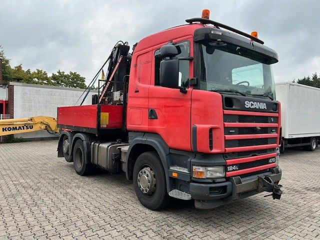 Scania 124 L 470 Pritsche + MKG HLK 201 HP 6x2 - Camión caja abierta, Camión grúa: foto 2 Scania 124 L 470 Pritsche + MKG HLK 201 HP 6x2 - Camión caja abierta, Camión grúa: foto 2