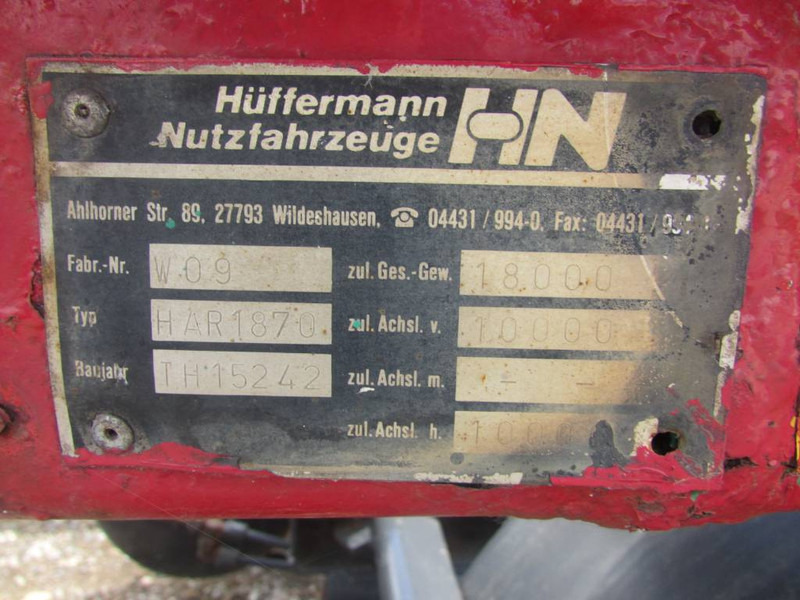 Huffermann HAR 18.70 Containeranhänger 3.900 EUR - Remolque portacontenedore/ Intercambiable: foto 4 Huffermann HAR 18.70 Containeranhänger 3.900 EUR - Remolque portacontenedore/ Intercambiable: foto 4