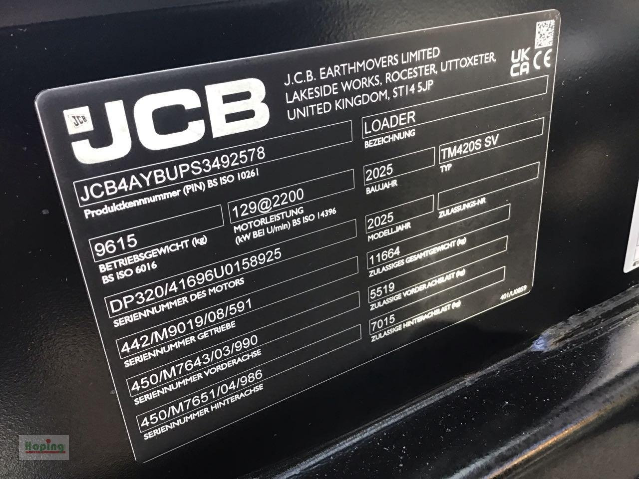 JCB TM420S AGRI - Stufe V - Cargadora de ruedas telescópica: foto 4 JCB TM420S AGRI - Stufe V - Cargadora de ruedas telescópica: foto 4