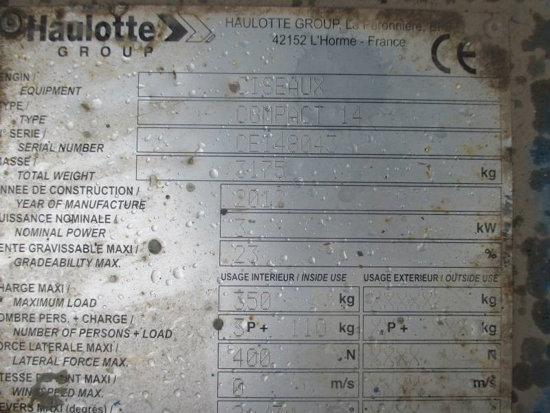 Plataforma de tijeras Haulotte Compact 14: foto 9 Plataforma de tijeras Haulotte Compact 14: foto 9