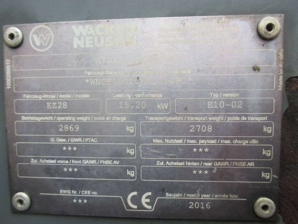 Miniexcavadora Wacker Neuson EZ 28: foto 15