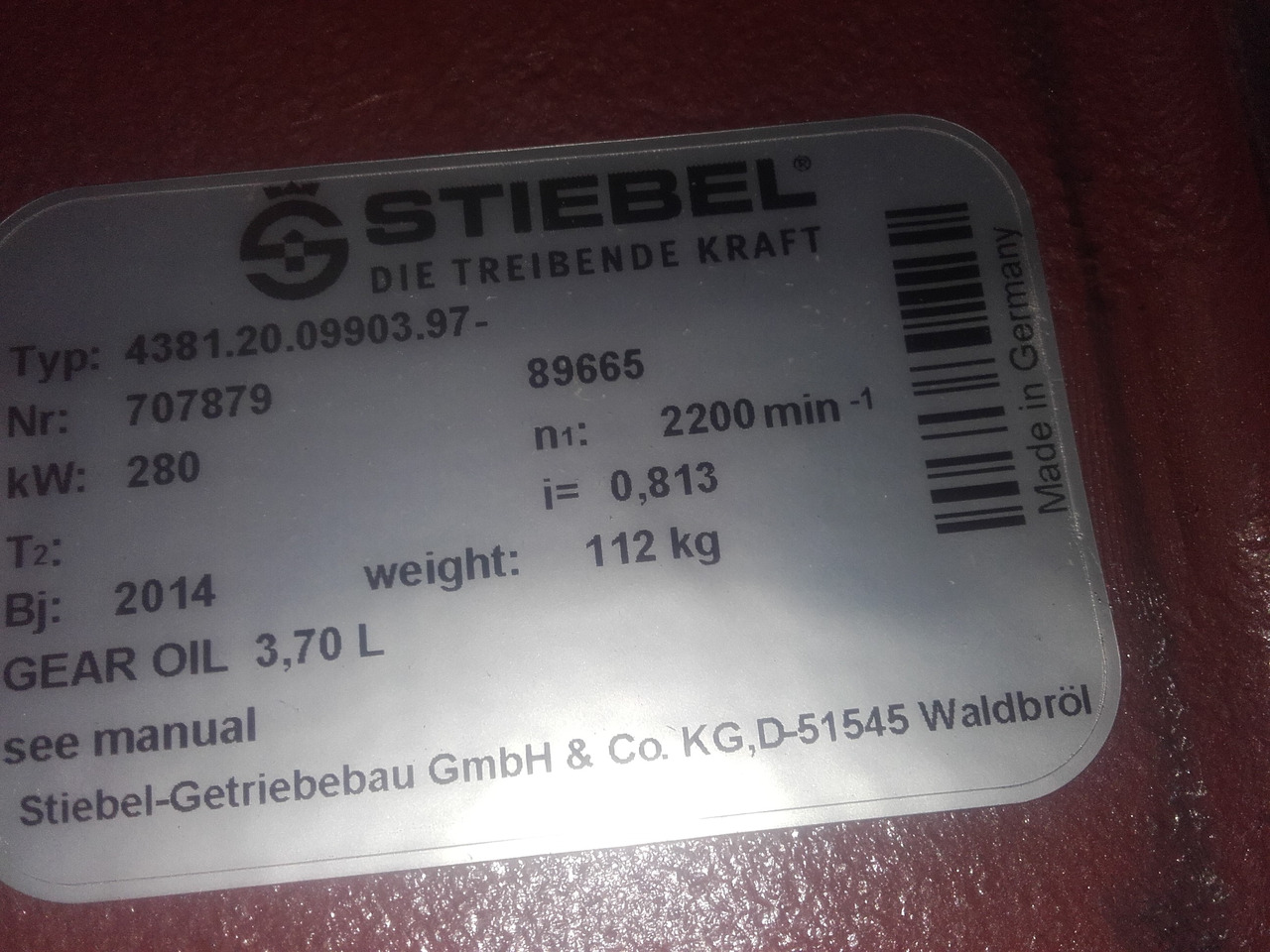 Stiebel Getribe 4381.20.09903.97 Stiebel Gearbox - Caja de cambios para Maquinaria forestal: foto 2 Stiebel Getribe 4381.20.09903.97 Stiebel Gearbox - Caja de cambios para Maquinaria forestal: foto 2