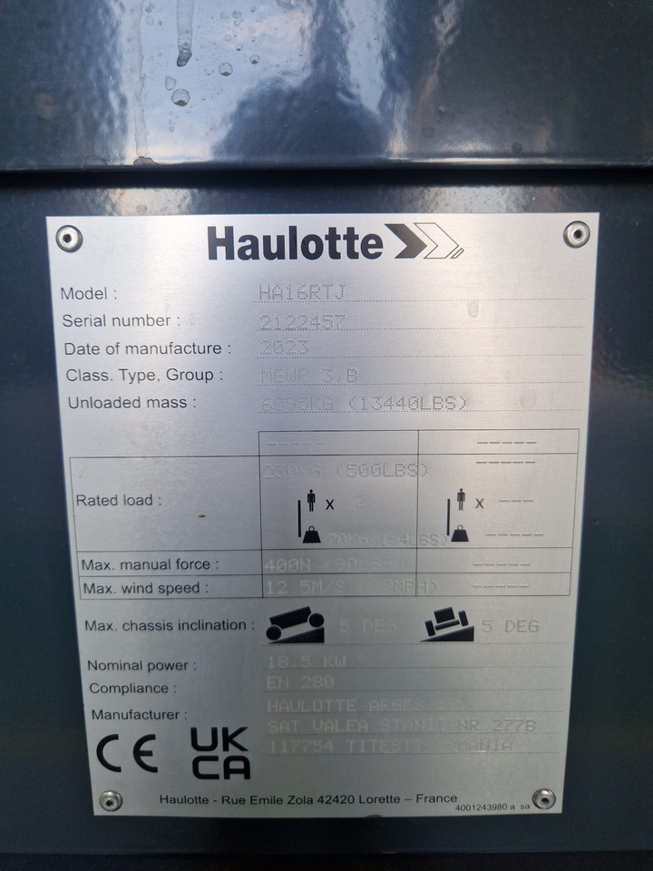 HAULOTTE HA 16 RTJ - Plataforma articulada: foto 5 HAULOTTE HA 16 RTJ - Plataforma articulada: foto 5