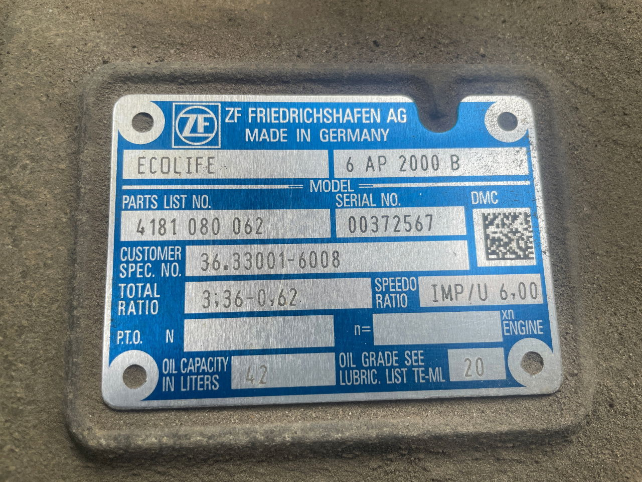 ZF Getriebe ZF 6 AP 2000 B Ecolife 4181080062 6AP2000B MAN Citaro Lions City - Caja de cambios y piezas para Autobús: foto 2 ZF Getriebe ZF 6 AP 2000 B Ecolife 4181080062 6AP2000B MAN Citaro Lions City - Caja de cambios y piezas para Autobús: foto 2