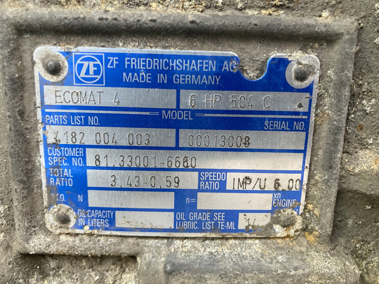 ZF Getriebe ZF 6HP 504 C 6HP504C 4182004003 MAN 81.33001-6660 81330016660 - Transmisión para Autobús: foto 2 ZF Getriebe ZF 6HP 504 C 6HP504C 4182004003 MAN 81.33001-6660 81330016660 - Transmisión para Autobús: foto 2