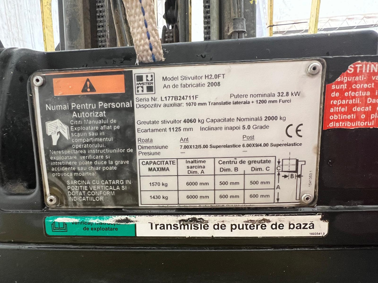 Hyster H2.0 A forklift - Otros maquinaria: foto 3 Hyster H2.0 A forklift - Otros maquinaria: foto 3