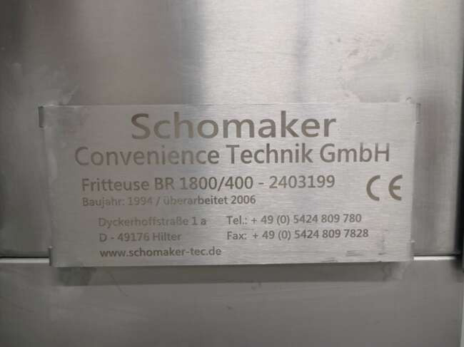Maquinaria de alimentación Schomaker fryer BR1800/400: foto 10