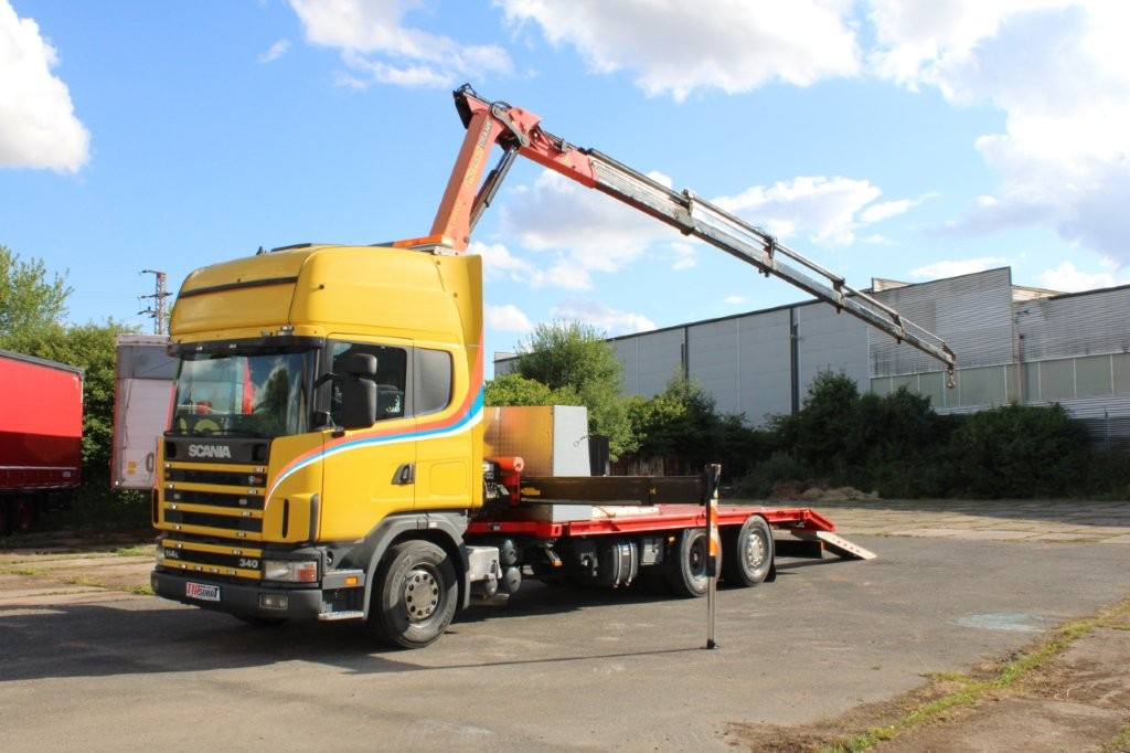 Scania R 114 LB340 6X2 L PALFINGER PK16502 - Camión portavehículos, Camión grúa: foto 2 Scania R 114 LB340 6X2 L PALFINGER PK16502 - Camión portavehículos, Camión grúa: foto 2