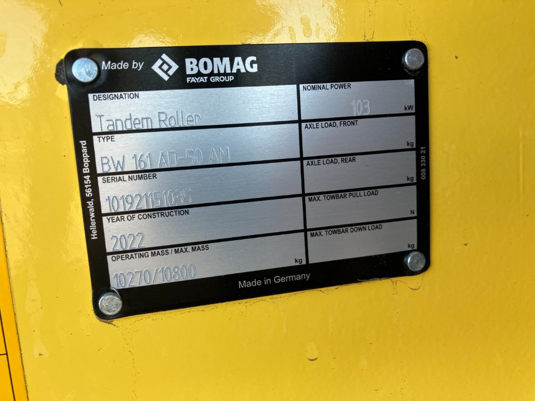 BOMAG DE BW 161 AD-50 AM Stage II/Tier 2 - Apisonadora de asfalto: foto 2 BOMAG DE BW 161 AD-50 AM Stage II/Tier 2 - Apisonadora de asfalto: foto 2