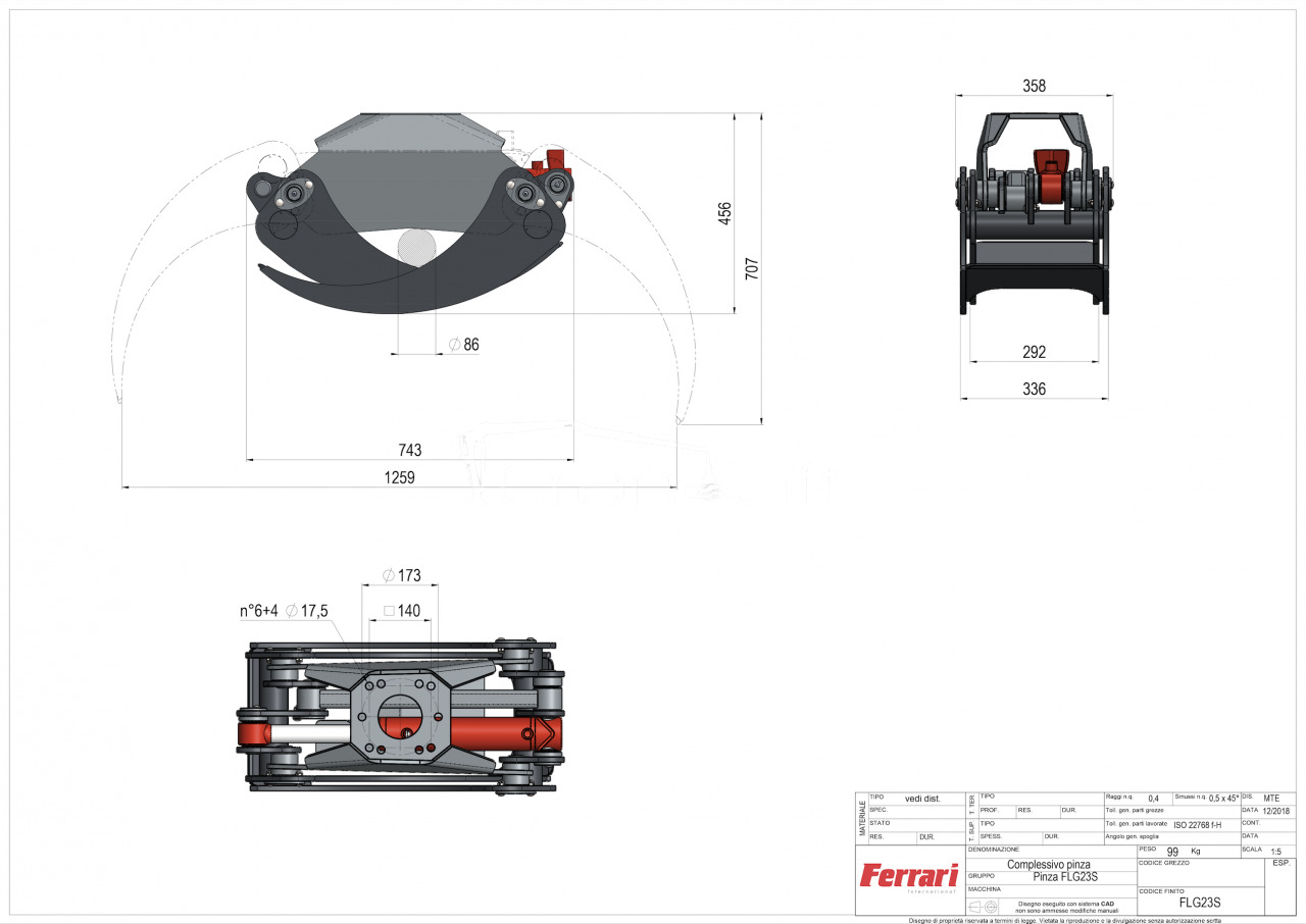 Ferrari FLG 23 XS chwytak do drewna - Pinza de manipulación: foto 3 Ferrari FLG 23 XS chwytak do drewna - Pinza de manipulación: foto 3