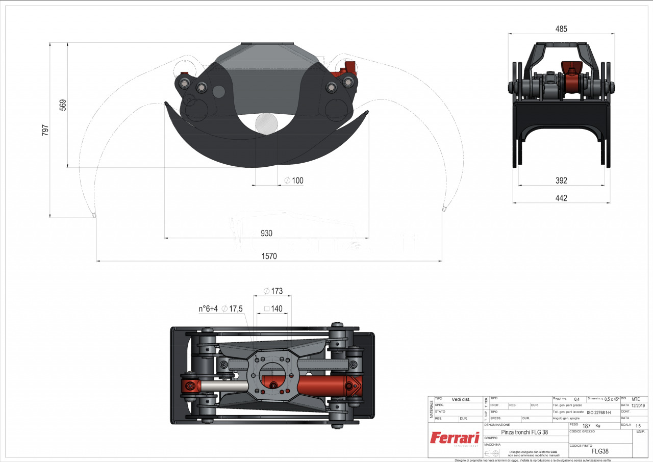 Ferrari FLG 38 XS chwytak do drewna - Pinza de manipulación: foto 5 Ferrari FLG 38 XS chwytak do drewna - Pinza de manipulación: foto 5