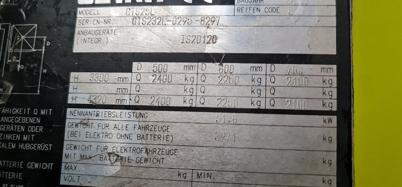 CLARK GTX 25L - Carretilla elevadora de gas: foto 4 CLARK GTX 25L - Carretilla elevadora de gas: foto 4