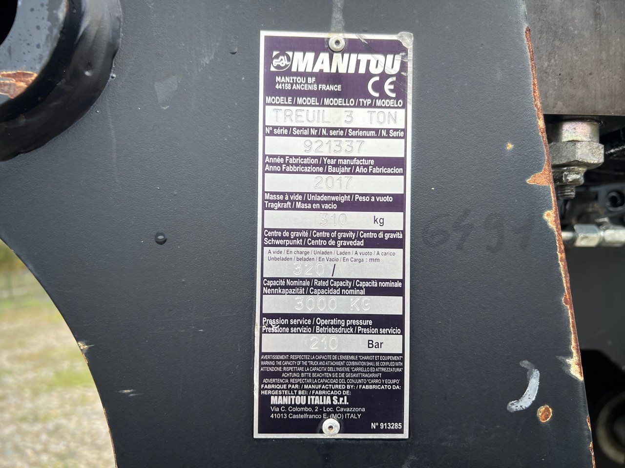 MANITOU TREUIL / WINCH 3 TON MANITOU 921337 - Manipulador telescópico: foto 3 MANITOU TREUIL / WINCH 3 TON MANITOU 921337 - Manipulador telescópico: foto 3