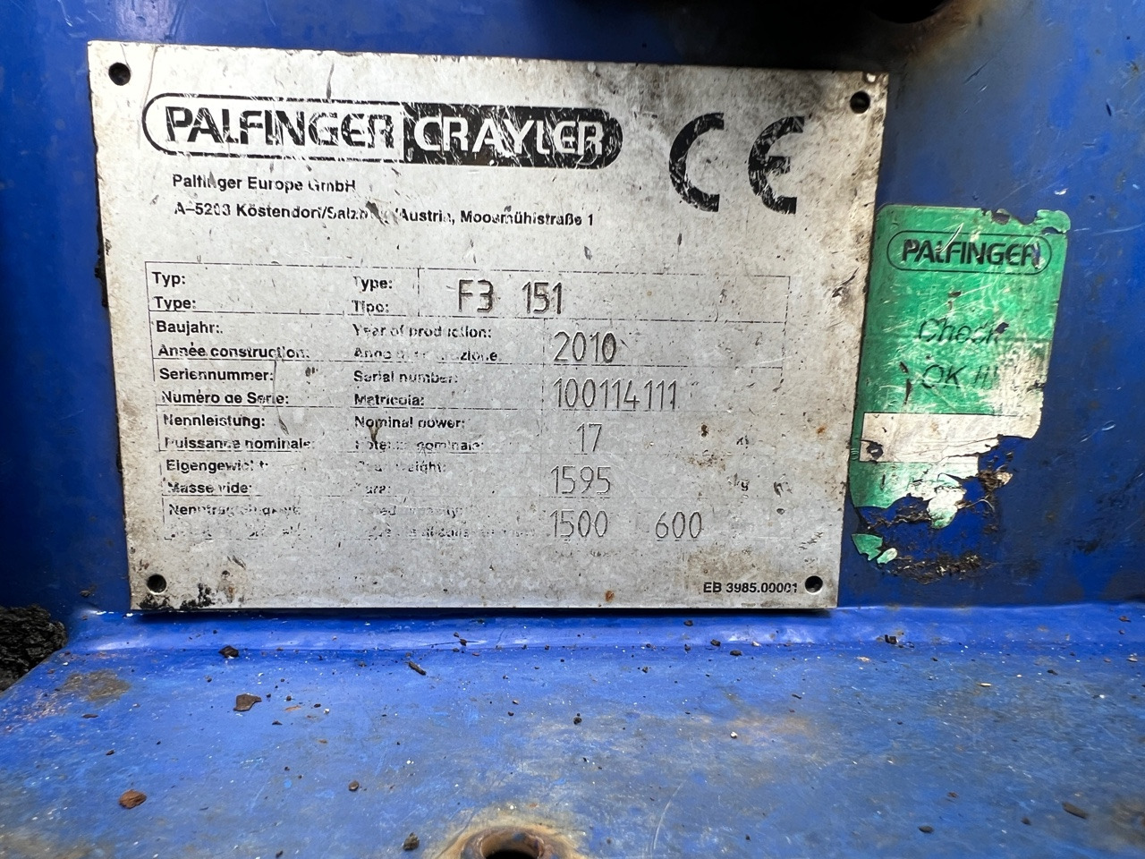 PALFINGER CRAYLER PALFINGER CRAYLER F3 151 - Carretilla elevadora transportable: foto 5 PALFINGER CRAYLER PALFINGER CRAYLER F3 151 - Carretilla elevadora transportable: foto 5