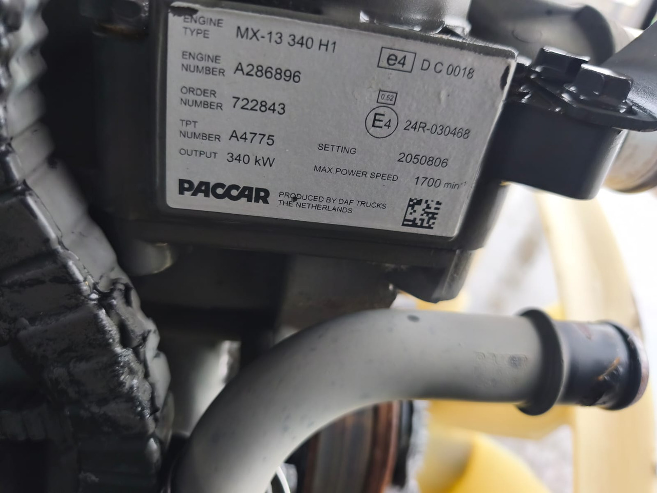 DAF Paccar MX-13 340 H1 DAF XF, CF - Motor para Camión: foto 3 DAF Paccar MX-13 340 H1 DAF XF, CF - Motor para Camión: foto 3