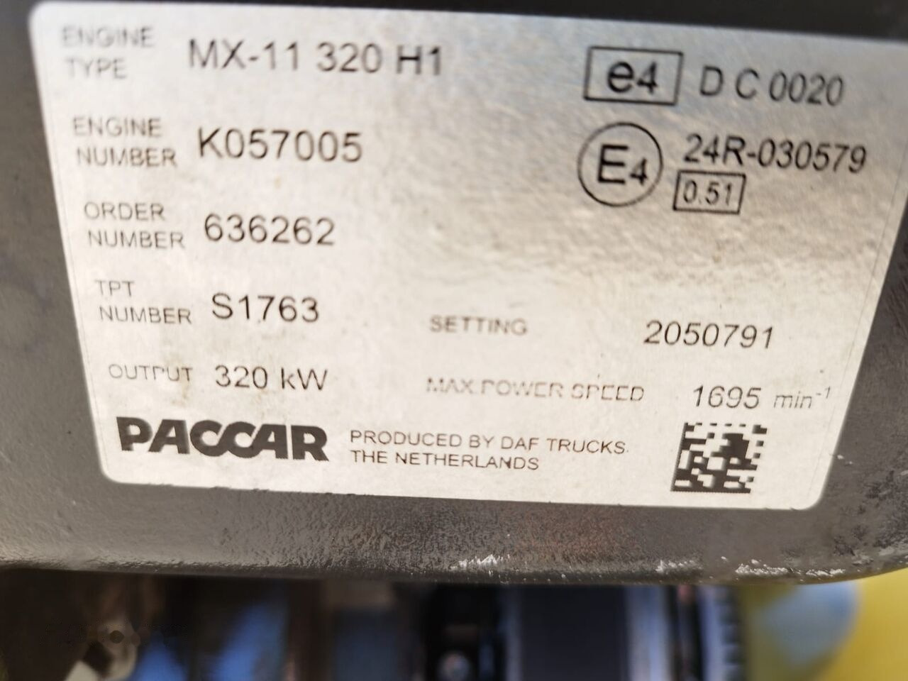 DAF MX-11 320 H1 Mx-11 320 H1 DAF Mx-11 320 H1 truck - Motor para Camión: foto 3 DAF MX-11 320 H1 Mx-11 320 H1 DAF Mx-11 320 H1 truck - Motor para Camión: foto 3