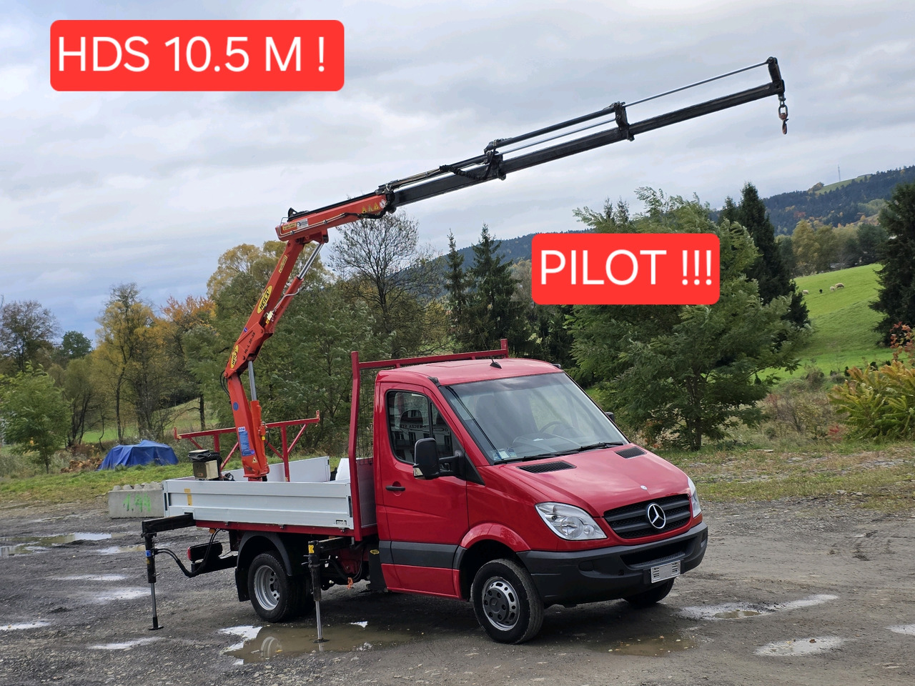 Mercedes-Benz Sprinter 418 CDI Skrzynia +HDS 10.5 M +Pilot ! 87000km ! - Caja abierta furgoneta: foto 1 Mercedes-Benz Sprinter 418 CDI Skrzynia +HDS 10.5 M +Pilot ! 87000km ! - Caja abierta furgoneta: foto 1