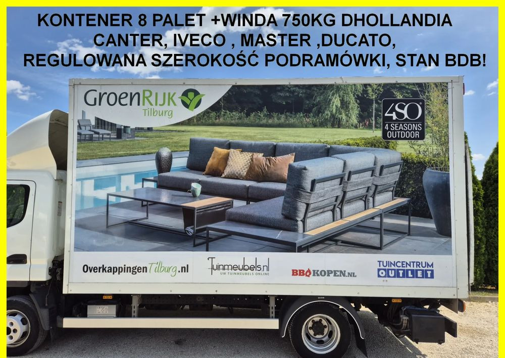 Kontener 8 palet +winda Dhollandia 750kg 2014 rok, regulowana szer. podramówki, Canter, Iveco, Master ,Ducato, Inne - Caja cerrada: foto 1 Kontener 8 palet +winda Dhollandia 750kg 2014 rok, regulowana szer. podramówki, Canter, Iveco, Master ,Ducato, Inne - Caja cerrada: foto 1