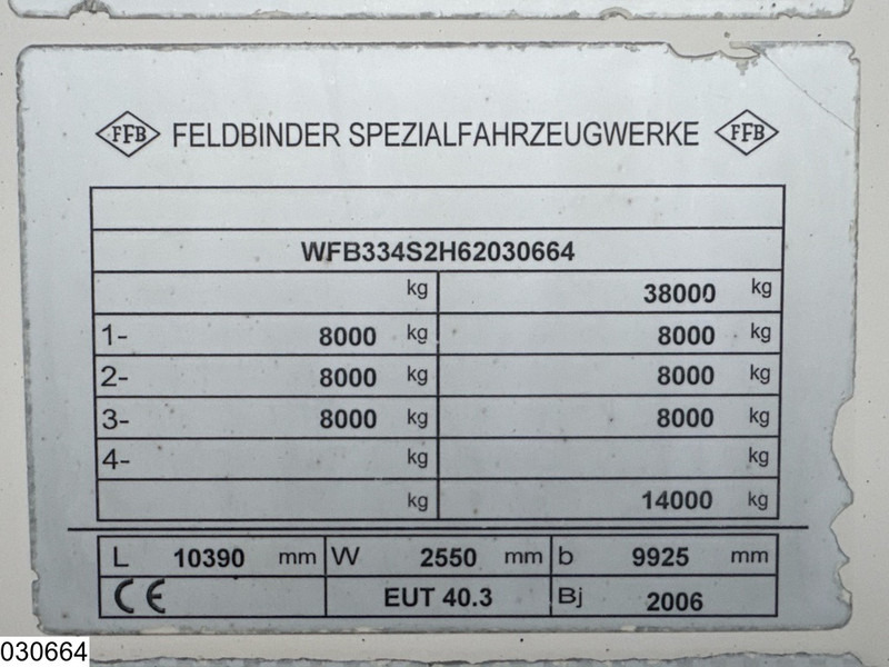 Feldbinder Silo 40.000 Liter, 3 Comp - Semirremolque cisterna: foto 4 Feldbinder Silo 40.000 Liter, 3 Comp - Semirremolque cisterna: foto 4