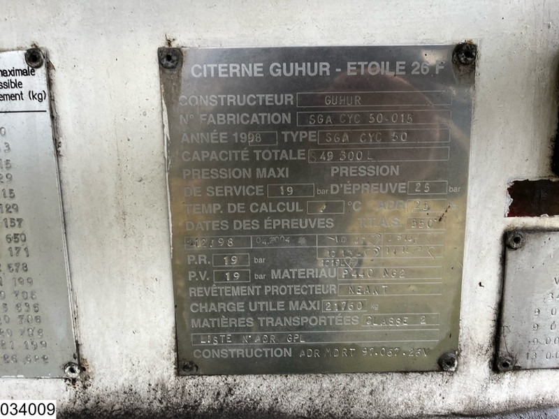 Guhur Gas 49300 liter, LPG GPL Butane gas, 1 Comp - Semirremolque cisterna: foto 3 Guhur Gas 49300 liter, LPG GPL Butane gas, 1 Comp - Semirremolque cisterna: foto 3