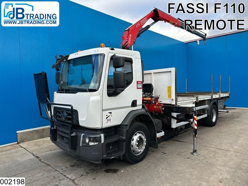 Renault D 19 280 EURO 6, Fassi, Remote - Camión caja abierta, Camión grúa: foto 1 Renault D 19 280 EURO 6, Fassi, Remote - Camión caja abierta, Camión grúa: foto 1