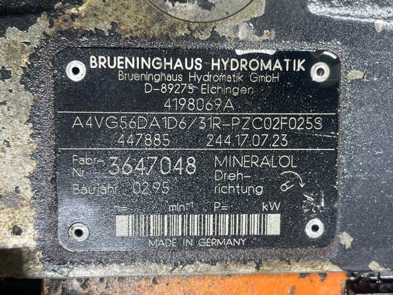Hidráulica para Maquinaria de construcción Ahlmann AZ6-Hydromatik A4VG56DA1D6/31R-Drive pump/Rijpomp: foto 9