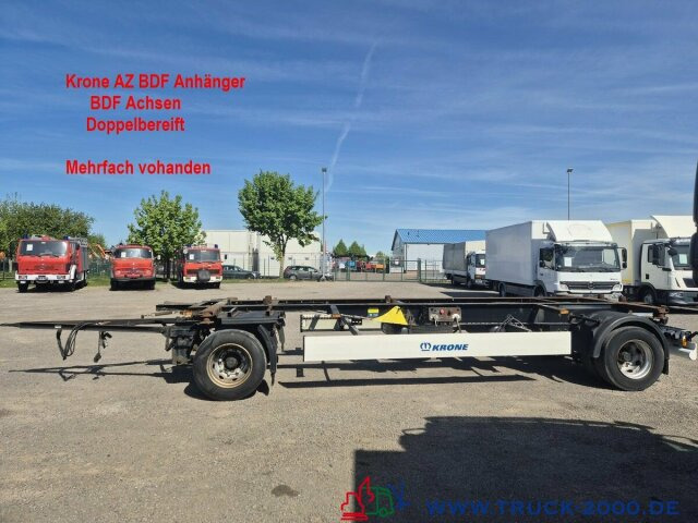 Krone AZ18 Box Carrier - Luft - BPW Achsen - Remolque portacontenedore/ Intercambiable: foto 1 Krone AZ18 Box Carrier - Luft - BPW Achsen - Remolque portacontenedore/ Intercambiable: foto 1