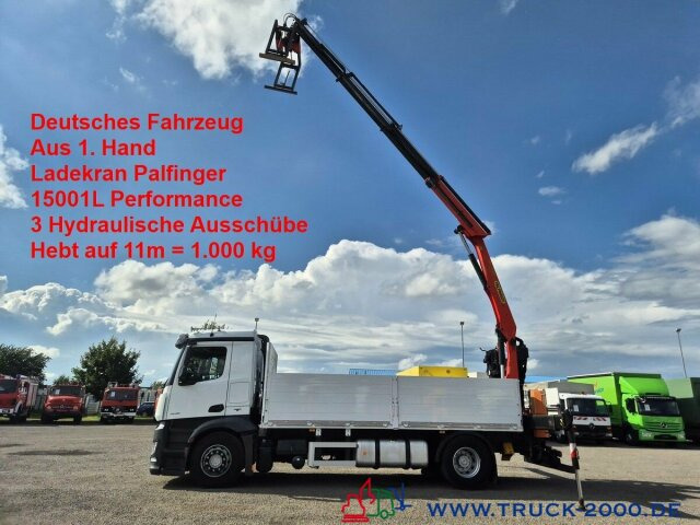 Camión caja abierta, Camión grúa Mercedes-Benz Antos 1836 PK 15001L 11m = 1t. 5+6 Steuerkreis: foto 1