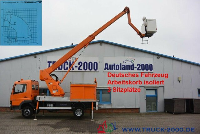 Mercedes-Benz Atego 815 Wumag WT170 17 m seitl. Auslage 11.3 m - Camión con plataforma elevadora: foto 1 Mercedes-Benz Atego 815 Wumag WT170 17 m seitl. Auslage 11.3 m - Camión con plataforma elevadora: foto 1