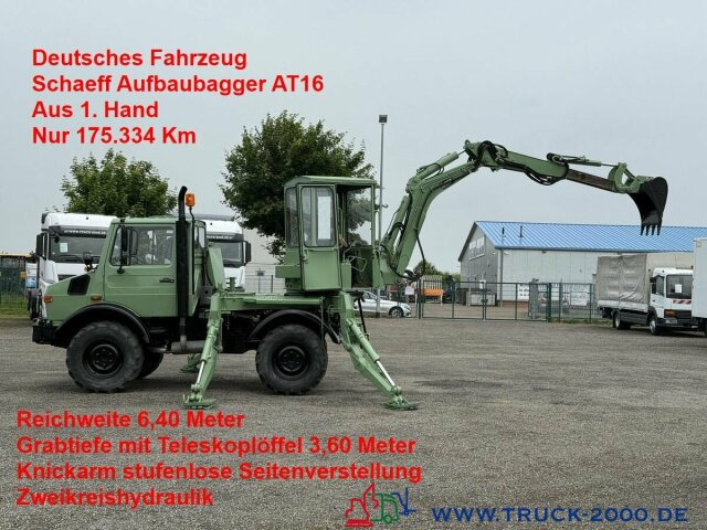 Unimog U427/10 Schaeff Mobilbagger AT 16 NUR 175 TKM - Excavadora de ruedas: foto 1 Unimog U427/10 Schaeff Mobilbagger AT 16 NUR 175 TKM - Excavadora de ruedas: foto 1
